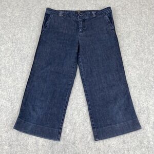 Marc Jacobs Wide Leg Jeans Womens 4 (30x19) Blue Dark Wash Crop Stretch